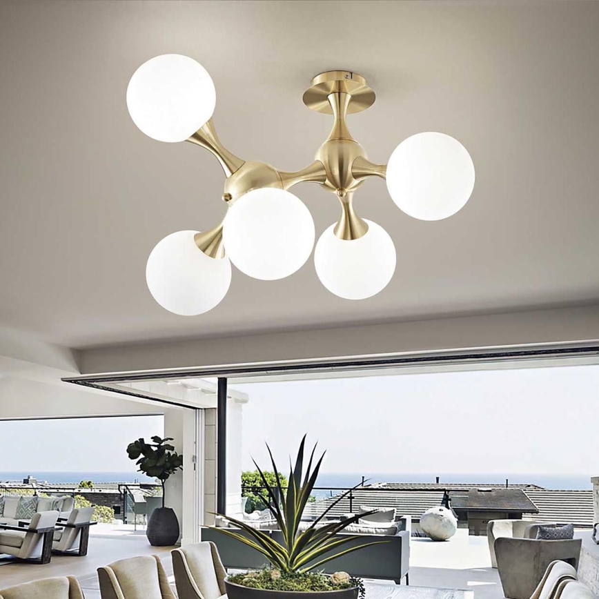 Ideal Lux - Ytmonterad ljuskrona NODI 5xE14/28W/230V mässing