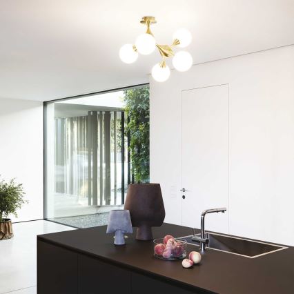 Ideal Lux - Ytmonterad ljuskrona NODI 5xE14/28W/230V mässing