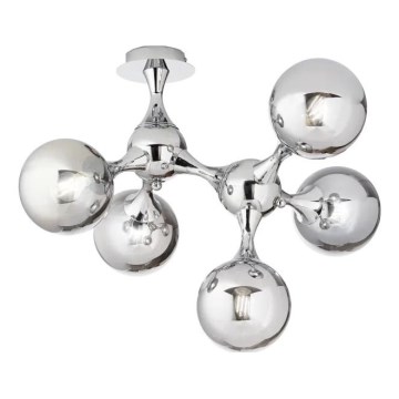 Ideal Lux - Ytmonterad ljuskrona NODI 5xE14/28W/230V skinande krom