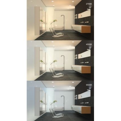 LED Badrumsinfälld taklampa LED/24W/230V 2700-6500K IP44 fyrkantig