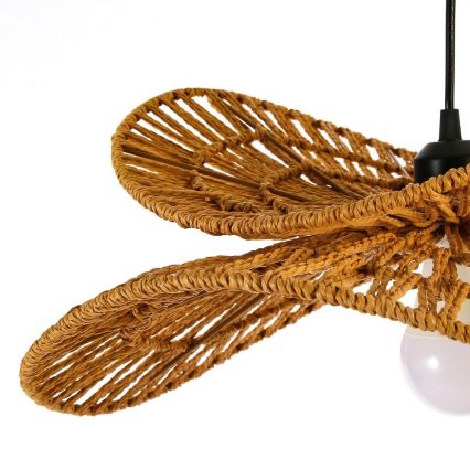 Ljuskrona med textilsladd MARIPOSA 1xE27/40W/230V diameter 50 cm jute