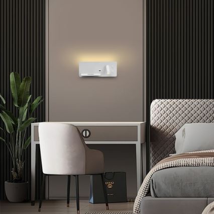 Immax 08286L - LED Väggspotlight med hylla, USB-port och trådlös laddning Be PREPARE LED/3W/230V + LED/3W vit