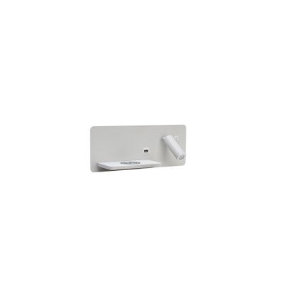 Immax 08286L - LED Väggspotlight med hylla, USB-port och trådlös laddning Be PREPARE LED/3W/230V + LED/3W vit