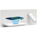 Immax 08286L - LED Väggspotlight med hylla, USB-port och trådlös laddning Be PREPARE LED/3W/230V + LED/3W vit