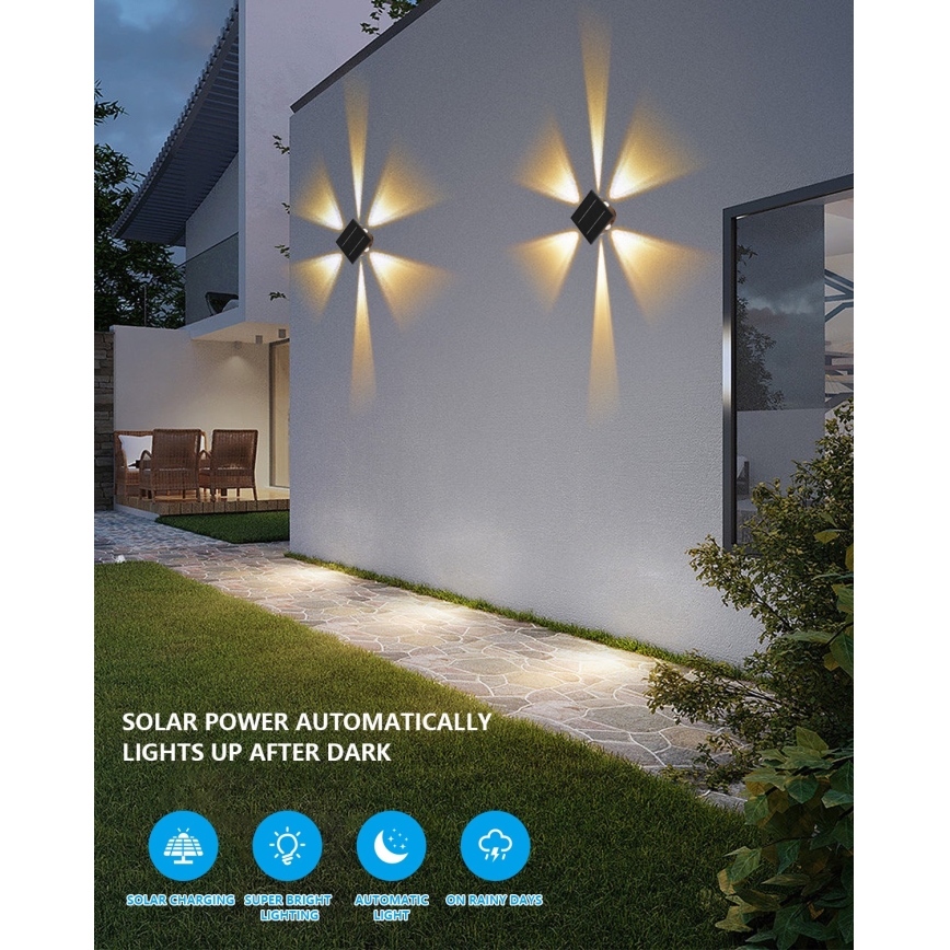 LED solcell väggbelysning med sensor LED/2W/5V IP54 1300 mAh