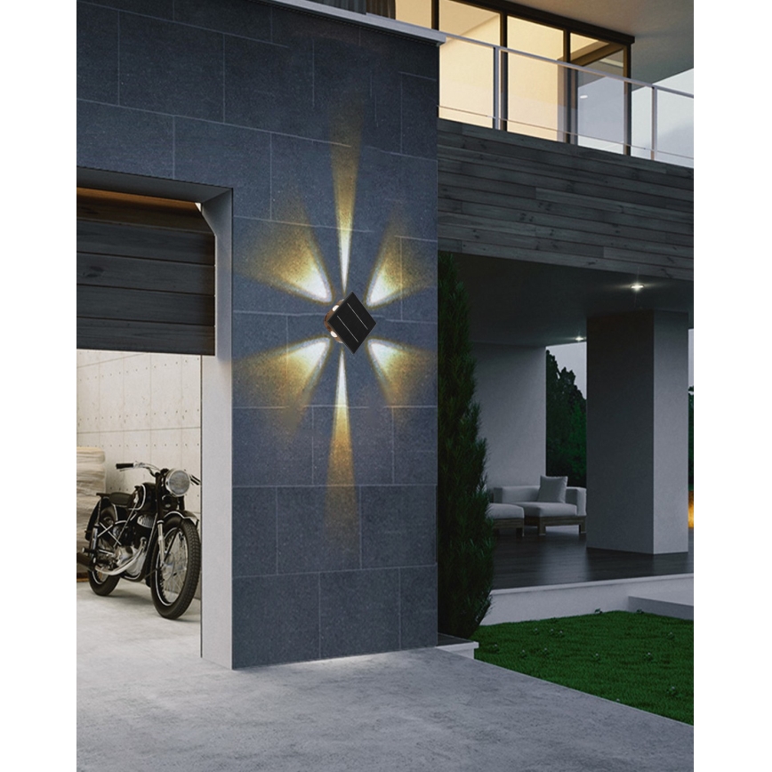 LED solcell väggbelysning med sensor LED/2W/5V IP54 1300 mAh