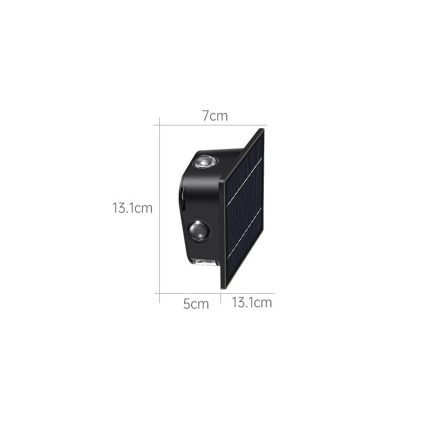 LED solcell väggbelysning med sensor LED/2W/5V IP54 1300 mAh