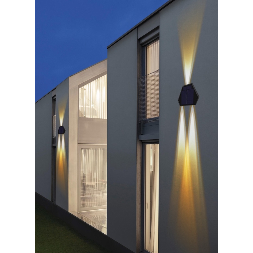 LED solcell väggbelysning med sensor LED/2W/5V IP54 1300 mAh