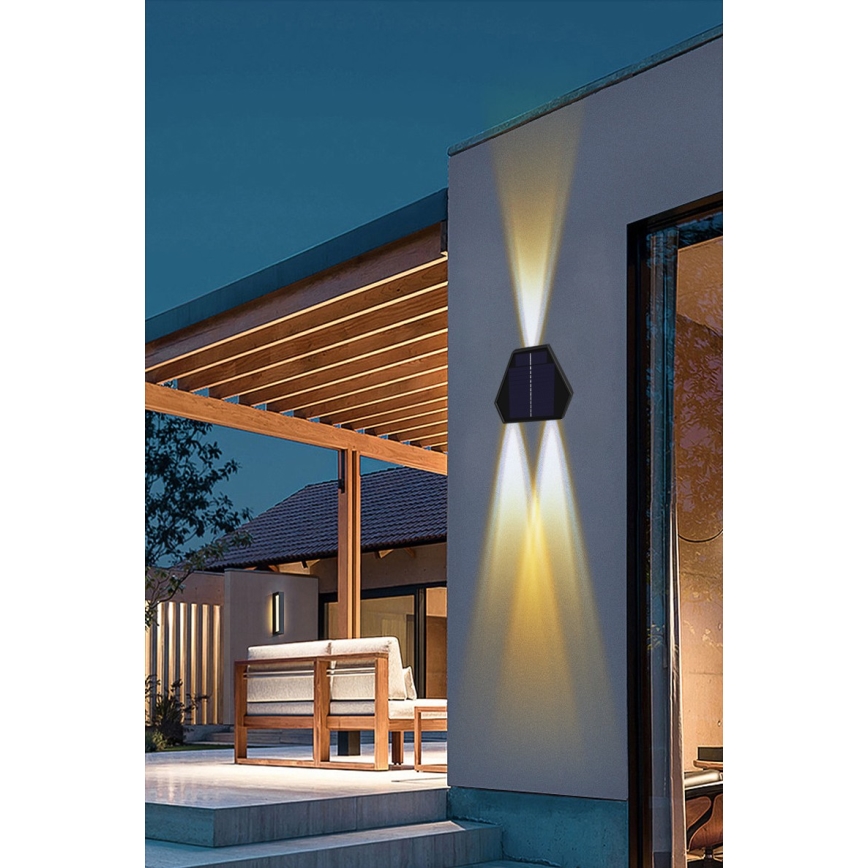 LED solcell väggbelysning med sensor LED/2W/5V IP54 1300 mAh