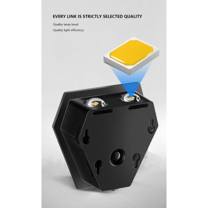 LED solcell väggbelysning med sensor LED/2W/5V IP54 1300 mAh