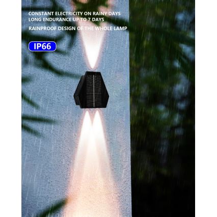 LED solcell väggbelysning med sensor LED/2W/5V IP54 1300 mAh