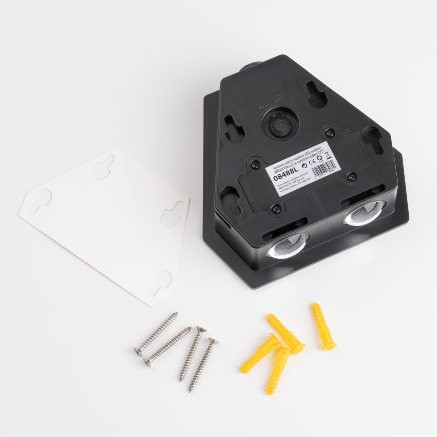 LED solcell väggbelysning med sensor LED/2W/5V IP54 1300 mAh