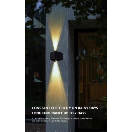 LED solcell väggbelysning med sensor LED/2W/5V IP54 1300 mAh