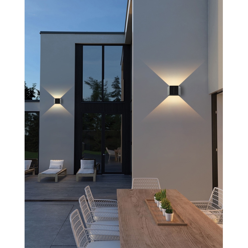 LED solcell väggbelysning med sensor LED/2W/5V IP54 1300 mAh