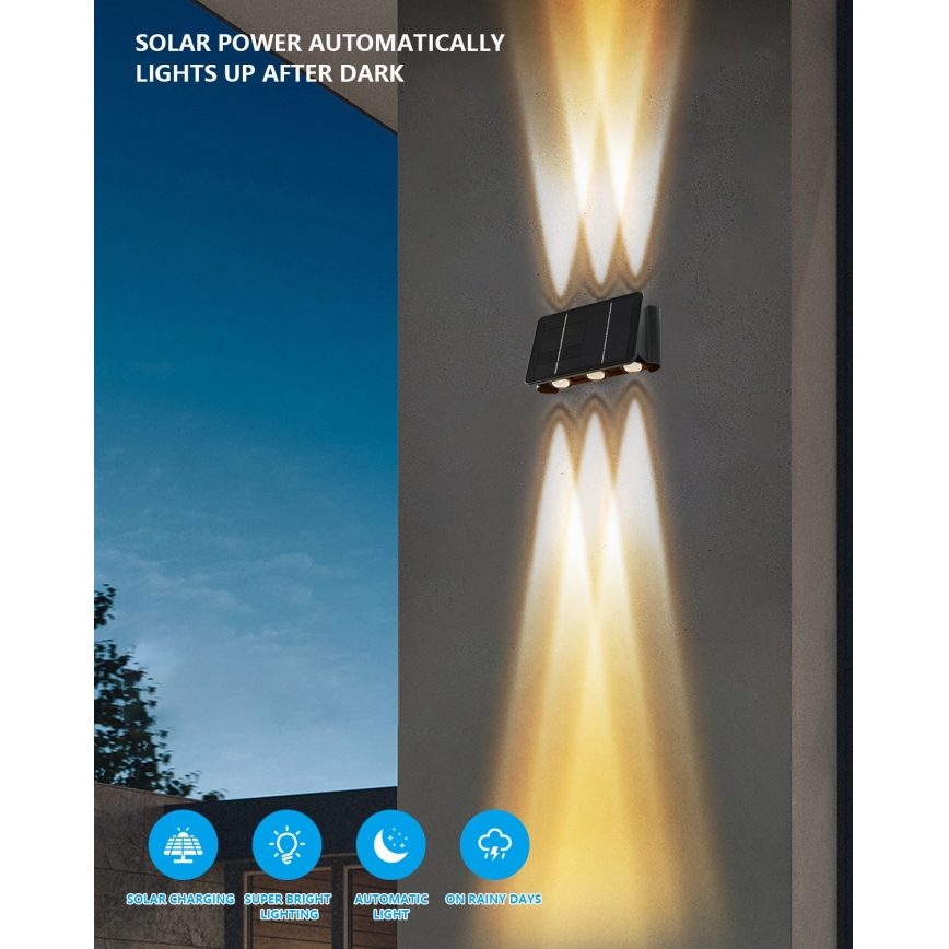 LED solcell väggbelysning med sensor LED/2W/5V IP54 1300 mAh