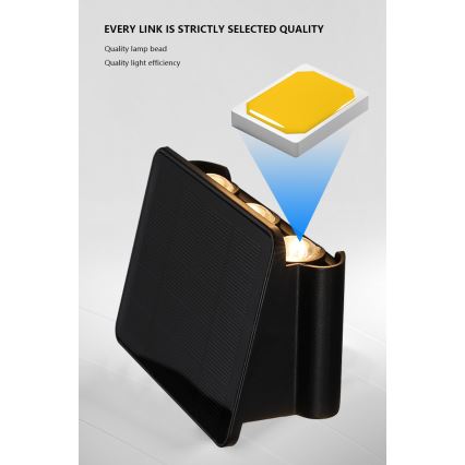 LED solcell väggbelysning med sensor LED/2W/5V IP54 1300 mAh