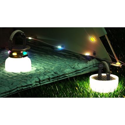 LED RGB Bärbar solcell uppladdningsbar lampa med LED kedja LED/10W/5V 3600 mAh IP65 3600 mAh
