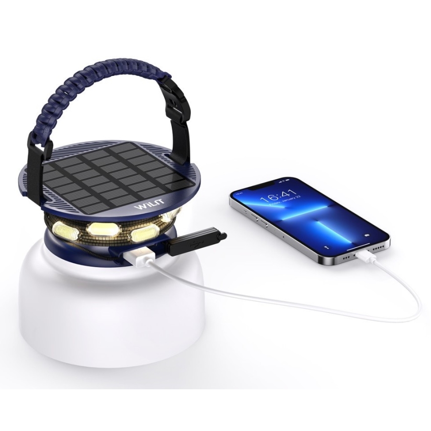 LED RGB Bärbar solcell uppladdningsbar lampa med LED kedja LED/10W/5V 3600 mAh IP65 3600 mAh