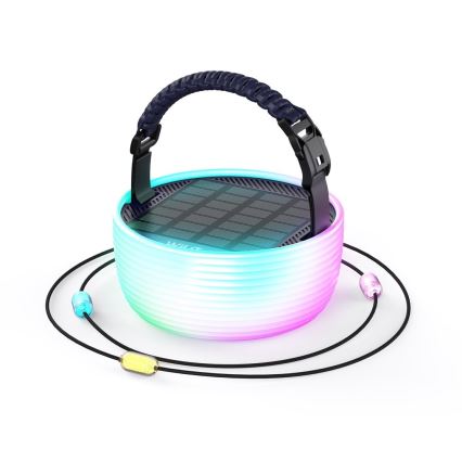LED RGB Bärbar solcell uppladdningsbar lampa med LED kedja LED/10W/5V 3600 mAh IP65 3600 mAh