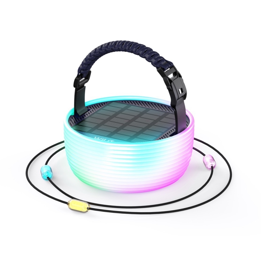 LED RGB Bärbar solcell uppladdningsbar lampa med LED kedja LED/10W/5V 3600 mAh IP65 3600 mAh