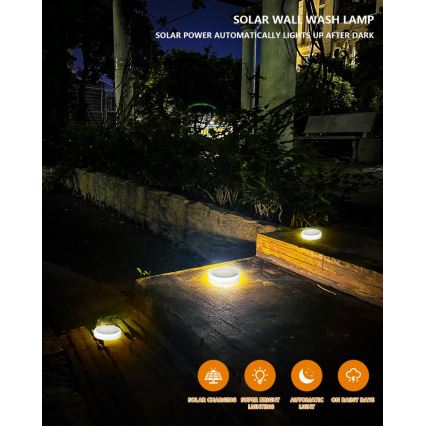 LED Utomhus solcell belysning med sensor LED/0,4W/3,2V IP54 500 mAh