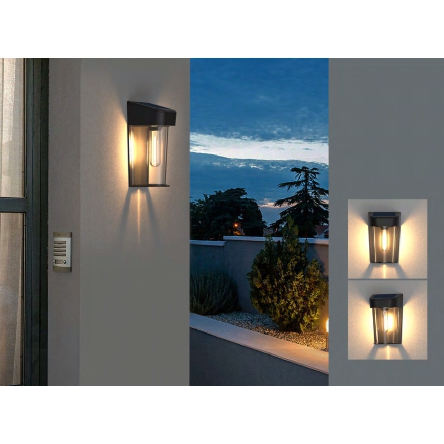 LED solcell väggbelysning med sensor LED/2V IP44 600 mAh