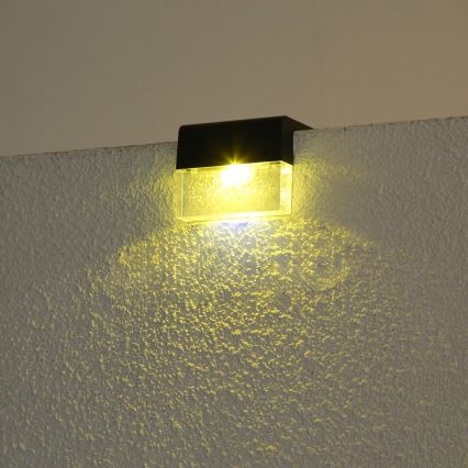 KIT 2x LED RGB Solcellsvägglampa LED/1W/1,2V 3500K IP65 600 mAh