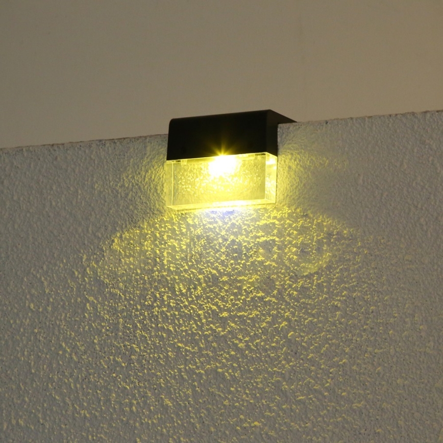 KIT 2x LED RGB Solcellsvägglampa LED/1W/1,2V 3500K IP65 600 mAh