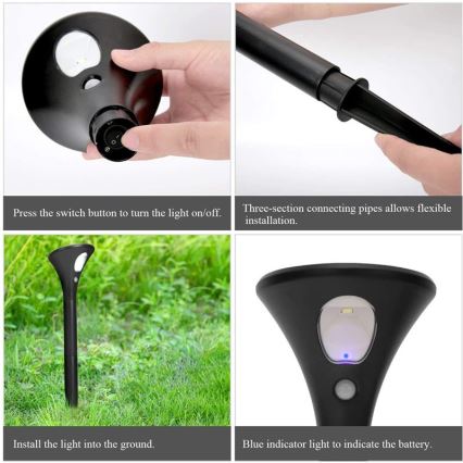 LED solcellslampa med sensor LED/1W/3,7V 6000K IP65 1500 mAh