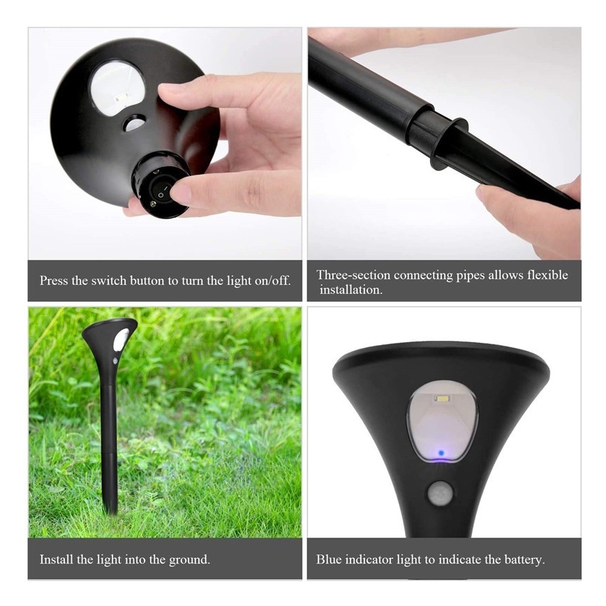 LED solcellslampa med sensor LED/1W/3,7V 6000K IP65 1500 mAh