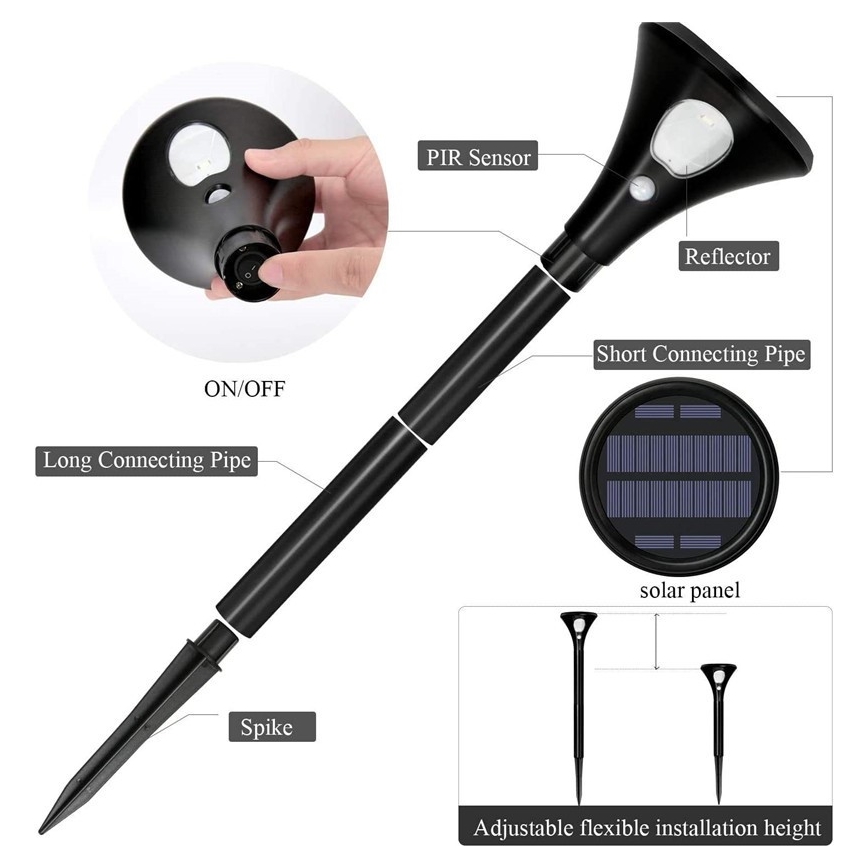 LED solcellslampa med sensor LED/1W/3,7V 6000K IP65 1500 mAh
