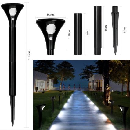 LED solcellslampa med sensor LED/1W/3,7V 6000K IP65 1500 mAh