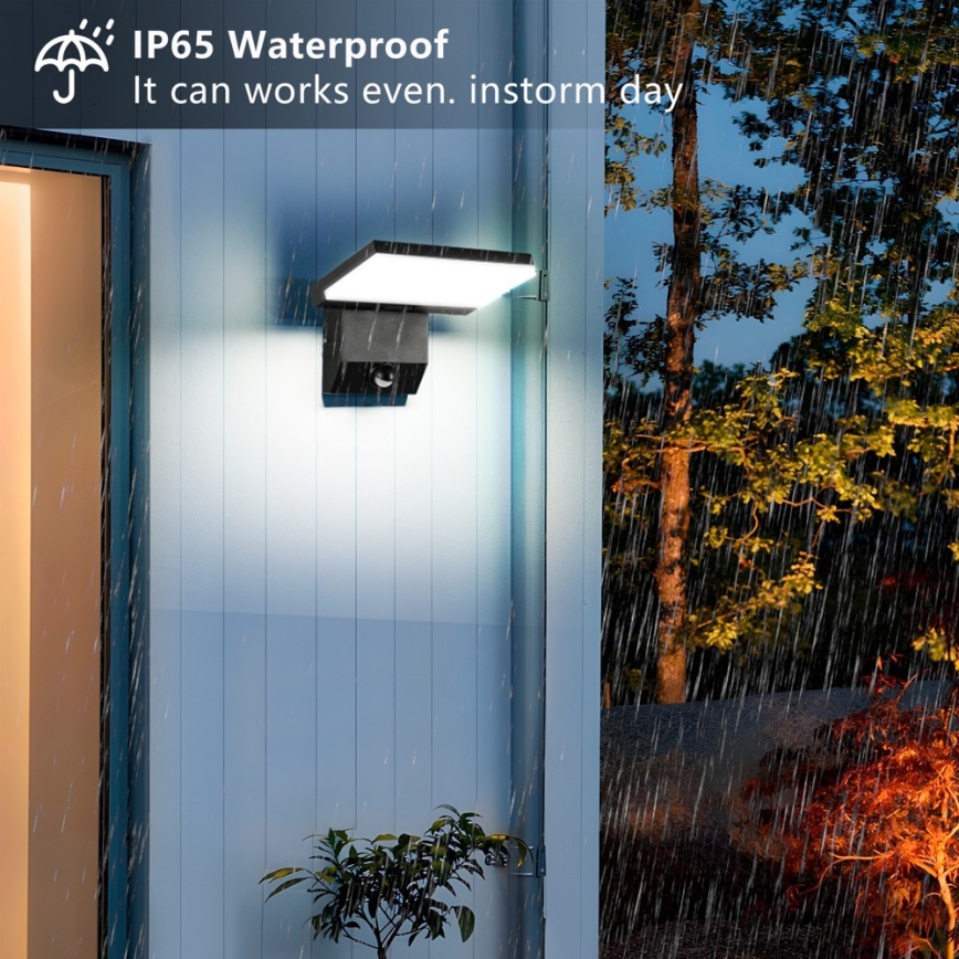 LED utomhusvägglampa med inbyggd rörelsesensor MODERN LED/18W/230V IP65