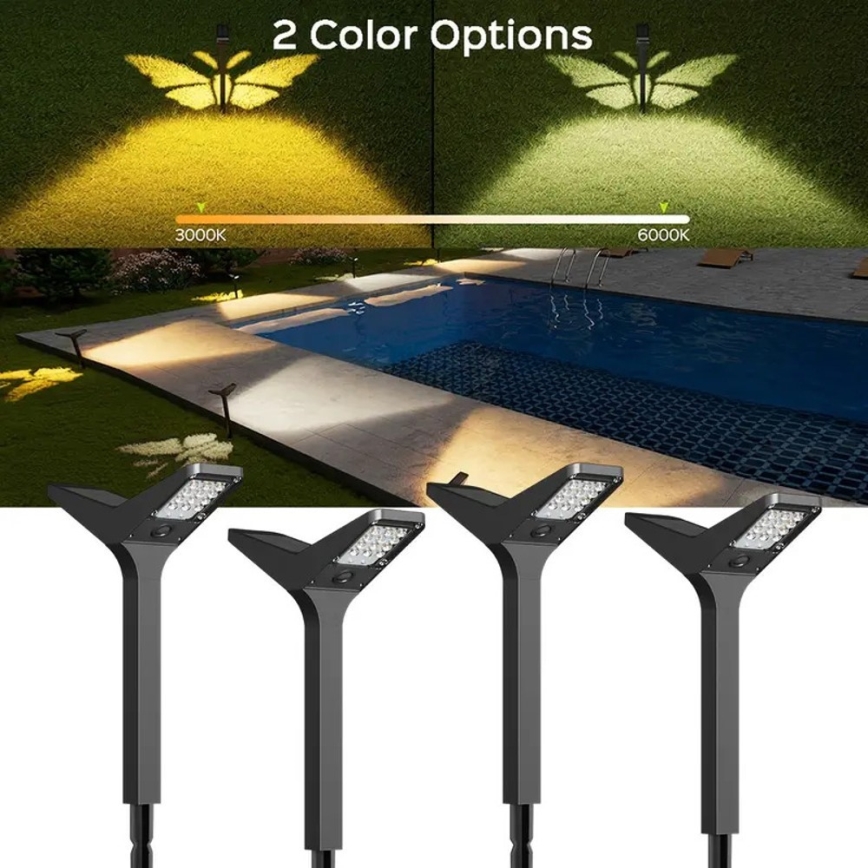LED-solcellslampa med sensor SUN BUTTERFLY LED/1,5W/3,7V 3000/6000K IP65 1500 mAh