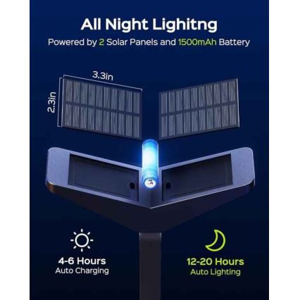LED-solcellslampa med sensor SUN BUTTERFLY LED/1,5W/3,7V 3000/6000K IP65 1500 mAh