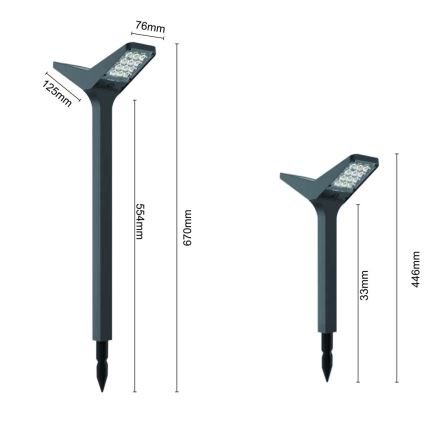 LED-solcellslampa med sensor SUN BUTTERFLY LED/1,5W/3,7V 3000/6000K IP65 1500 mAh