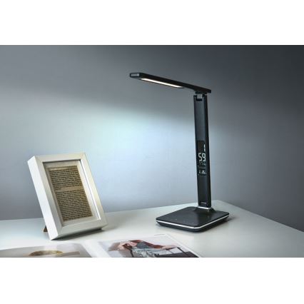 Immax 08930L - LED Dimbar Bordslampa med skärm KINGFISHER LED/9W/230V/12V svart