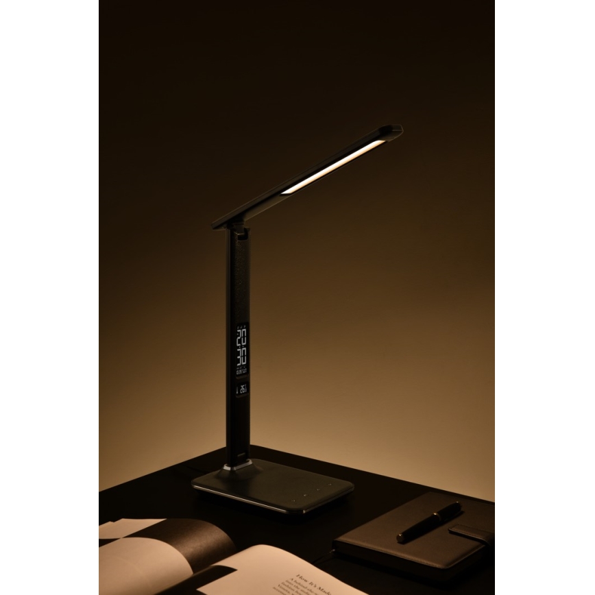 Immax 08930L - LED Dimbar Bordslampa med skärm KINGFISHER LED/9W/230V/12V svart