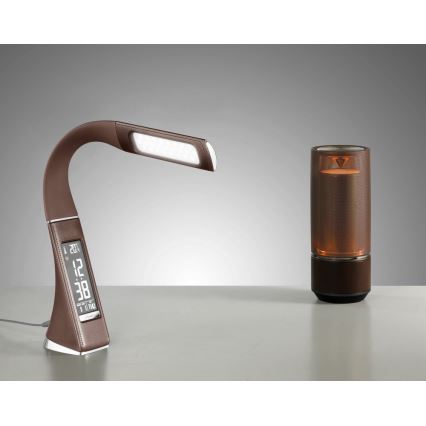 LED Dimbar Bordslampa med en skärm läder LEATHER LED/7W/230V