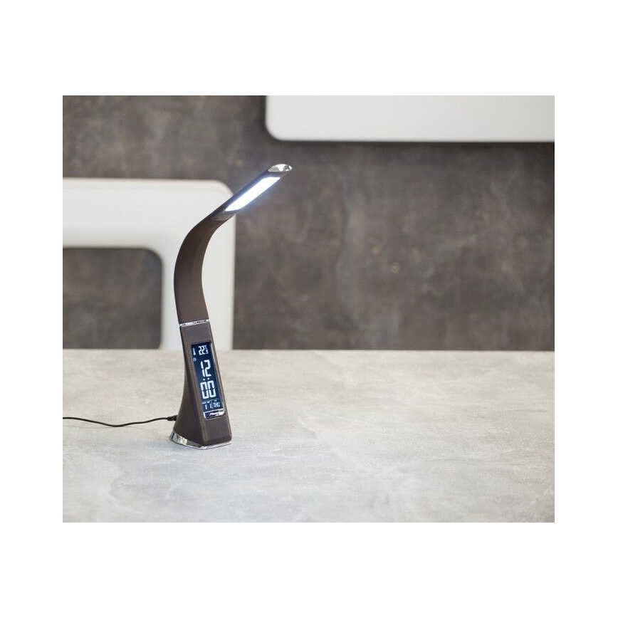 LED Dimbar Bordslampa med en skärm läder LEATHER LED/7W/230V