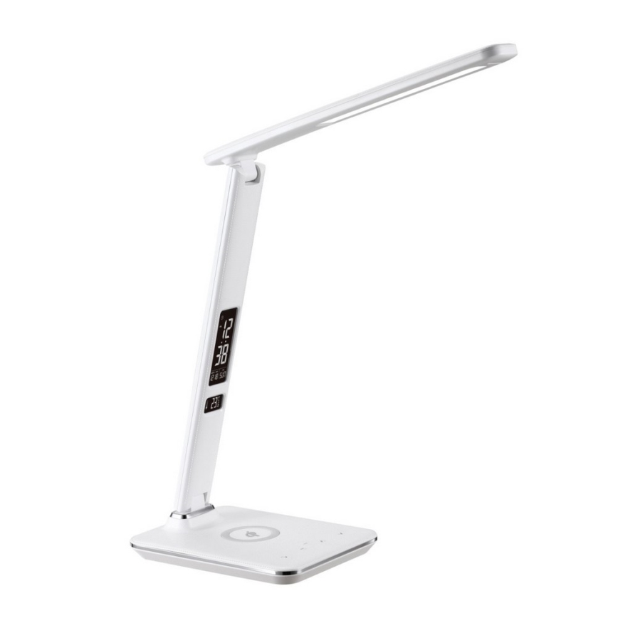 LED-dimbar bordslampa med QI trådlös laddning och USB KINGFISHER LED/8,5W/230V vit