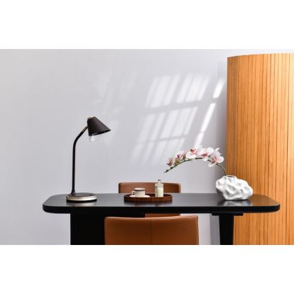 LED Dimbar bordslampa med trådlös laddning FINCH LED/9W/12/230V brun/guld