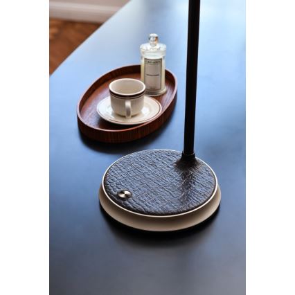 LED Dimbar bordslampa med trådlös laddning FINCH LED/9W/12/230V brun/guld