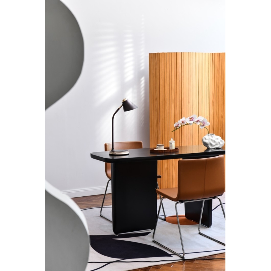 LED Dimbar bordslampa med trådlös laddning FINCH LED/9W/12/230V brun/guld