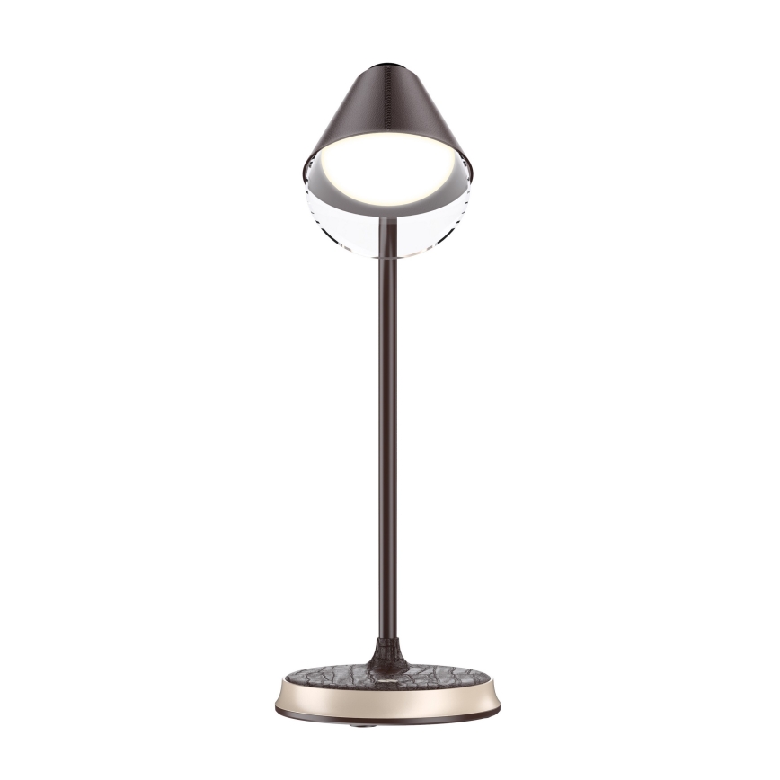 LED Dimbar bordslampa med trådlös laddning FINCH LED/9W/12/230V brun/guld
