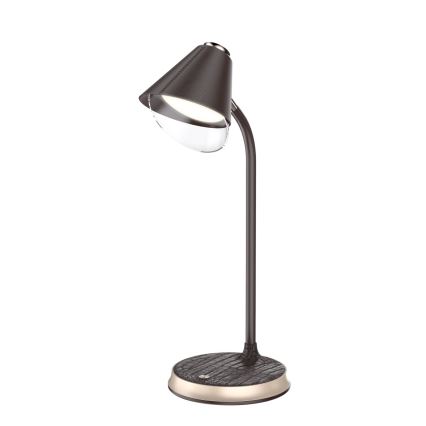 LED Dimbar bordslampa med trådlös laddning FINCH LED/9W/12/230V brun/guld