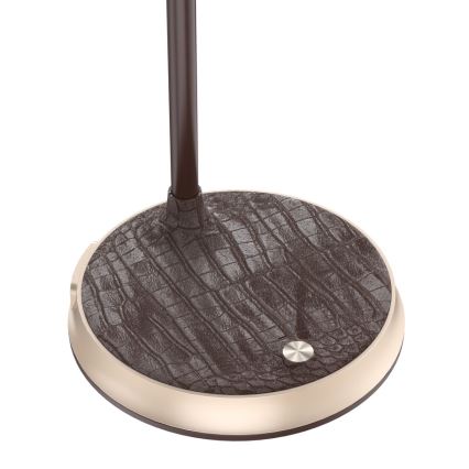LED Dimbar bordslampa med trådlös laddning FINCH LED/9W/12/230V brun/guld