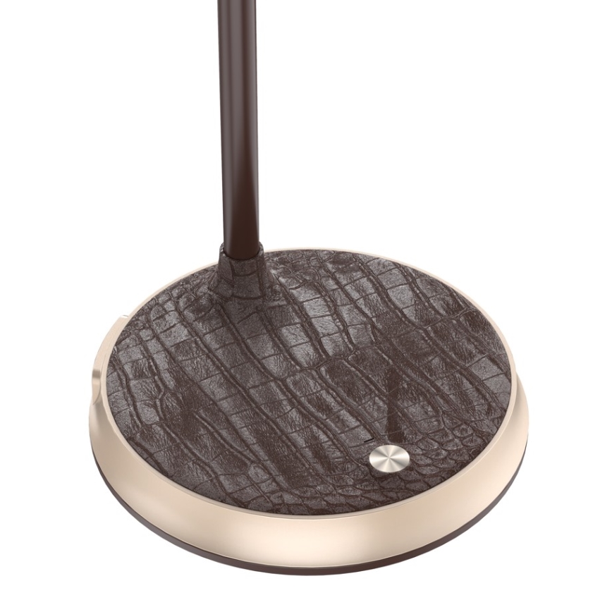 LED Dimbar bordslampa med trådlös laddning FINCH LED/9W/12/230V brun/guld