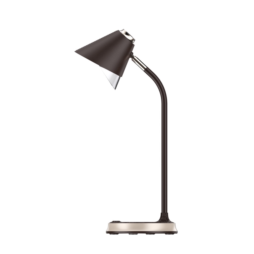 LED Dimbar bordslampa med trådlös laddning FINCH LED/9W/12/230V brun/guld