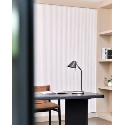 LED Dimbar bordslampa med trådlös laddning FINCH LED/9W/12/230V grå/skinande krom